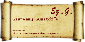 Szarvasy Gusztáv névjegykártya