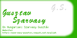gusztav szarvasy business card
