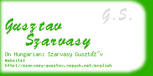 gusztav szarvasy business card
